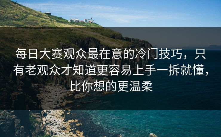 每日大赛观众最在意的冷门技巧,只有老观众才知道更容易上手一拆就懂,比你想的更温柔 每日大赛观众最在意的冷门技巧,只有老观众才知道更容易上手一拆就懂,比你想的更温柔